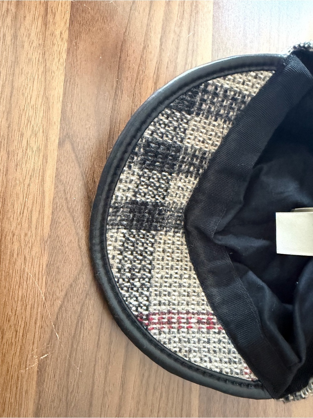Burberry Tan and Black Plaid Baker Boy Hat - Picture 4 of 5